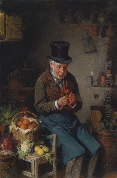 Der Gemusehandler Oil Painting by Hermann Kern