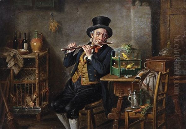 Il Suonatore Di Melodie Oil Painting by Hermann Kern