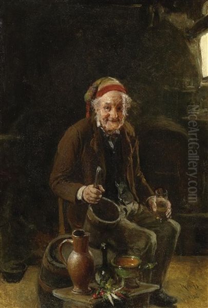 Der Frohliche Trinker Oil Painting by Hermann Kern