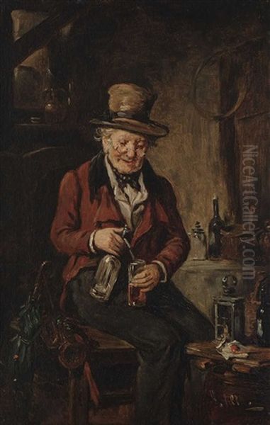 Kleine Erfrischung Oil Painting by Hermann Kern