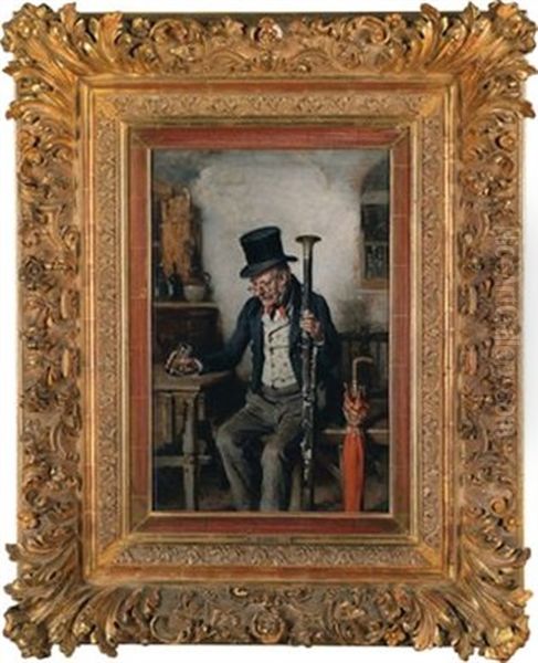 Der Oboenspieler Oil Painting by Hermann Kern