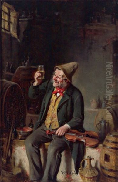 Ein Guter Tropfen Oil Painting by Hermann Kern