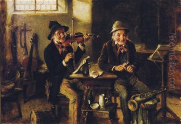 Music Workshop Oil Painting by Hermann Kern