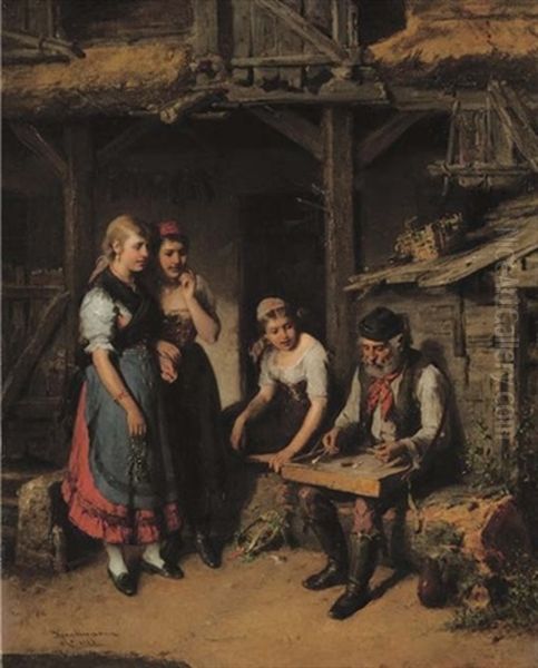 The Rustic Recital Oil Painting by Hermann Kern