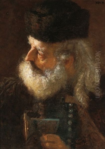 Portrait Eines Mannes Mit Weisem Bart Oil Painting by Hermann Kern