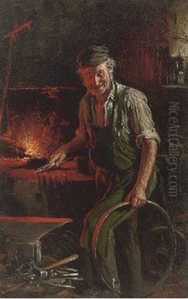 The Blacksmith Oil Painting by Hermann Kern