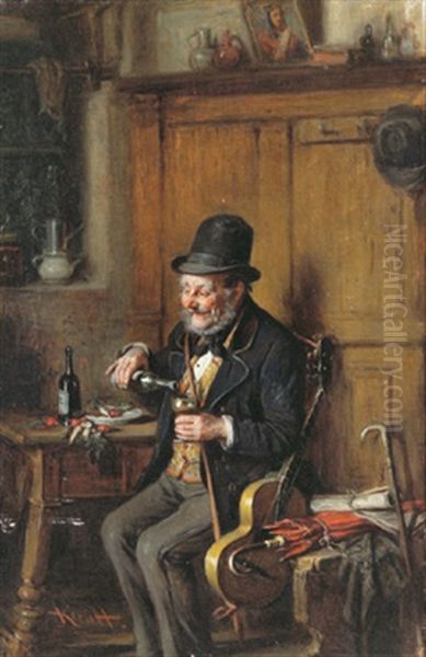 Ein Guter Tropfen Oil Painting by Hermann Kern