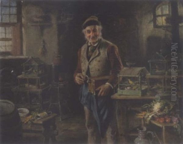 Der Vogelfreund Oil Painting by Hermann Kern