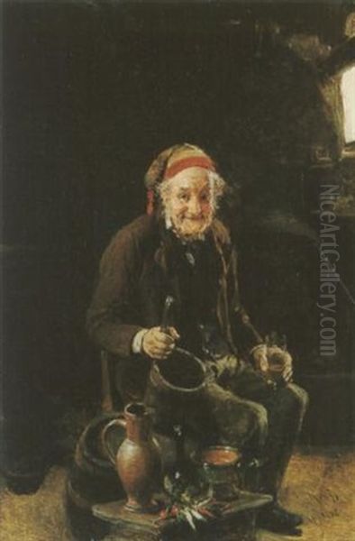 Der Frohliche Trinker Oil Painting by Hermann Kern