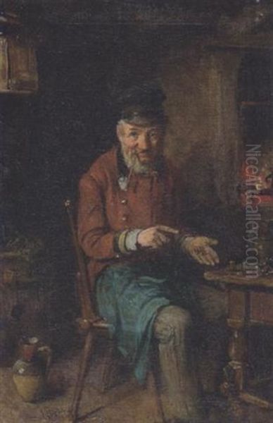 Der Geldzahler Oil Painting by Hermann Kern