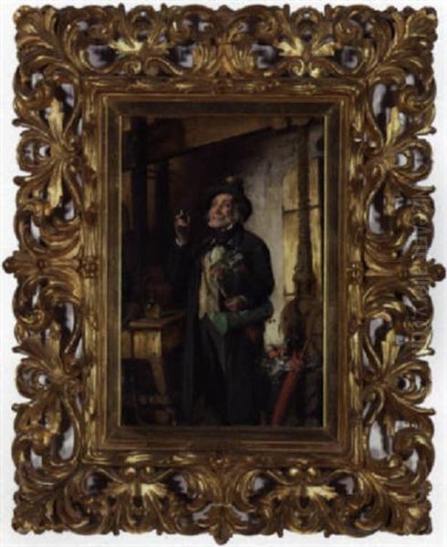 Botanikeren Far Sig En Forfriskning Oil Painting by Hermann Kern