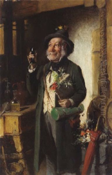 Ein Guter Tropfen Oil Painting by Hermann Kern