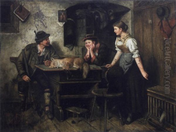 Retour De Chasse Oil Painting by Hermann Kern