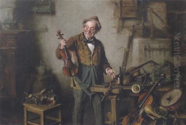 Der Instrumentenbauer Oil Painting by Hermann Kern