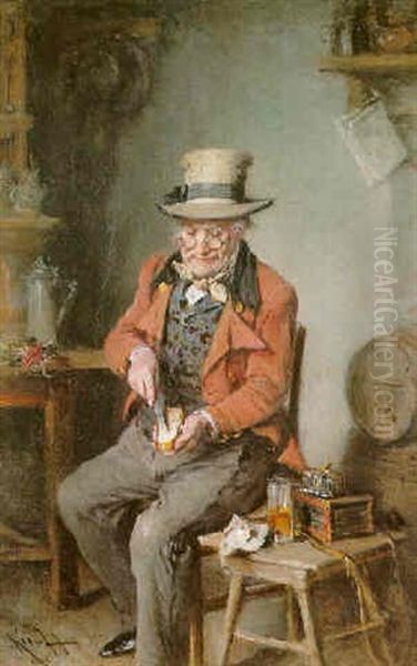 The Frugal Meal Oil Painting by Hermann Kern