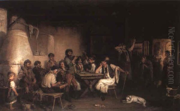 Das Konzert Im Gasthof Oil Painting by Hermann Kern