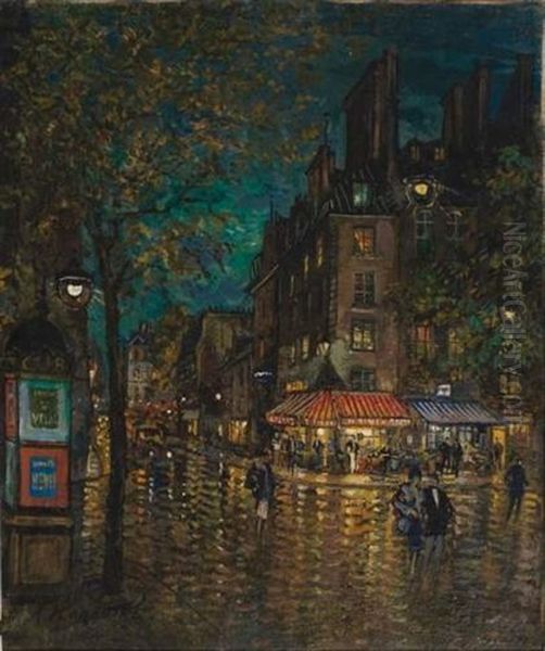 Rue De Rivoli, Paris Oil Painting by Constantin Alexeevich Kerovin