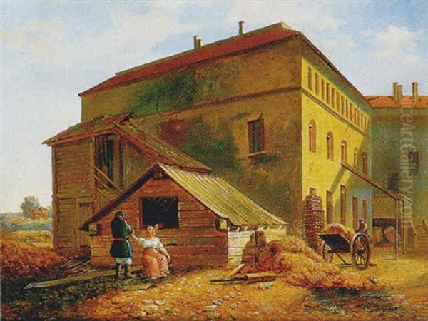 Ein Russisches Gut Oil Painting by Lipot (Leopold) Kerpel