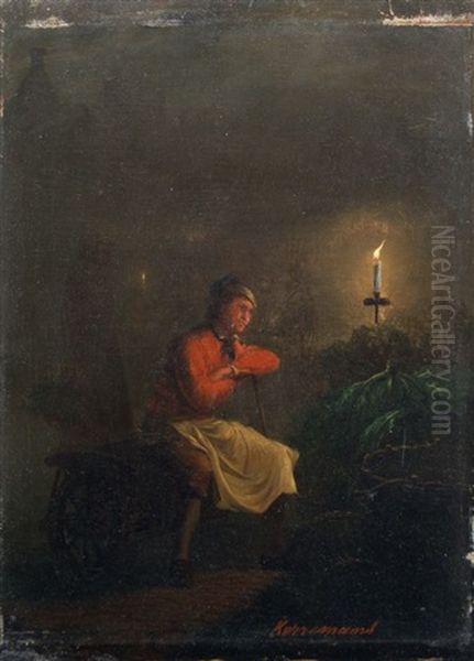 Kellermeister Bei Kerzenschein Oil Painting by Wilhelmus Jacobus Kerremans