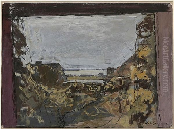 View From The Window (cladow), View Of The Wannsee Lake Oil Painting by Anton Kerschbaumer