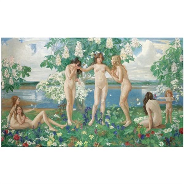 The Three Graces Oil Painting by J. Franklin Kershaw