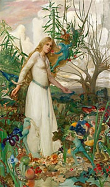 The Goblin Market Oil Painting by J. Franklin Kershaw