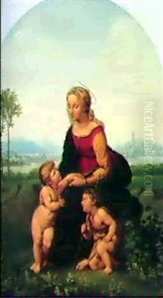 Madonna Mit Jesuskind Und Johannesknaben Nach Raffael Oil Painting by Georg Friedrich Kersting