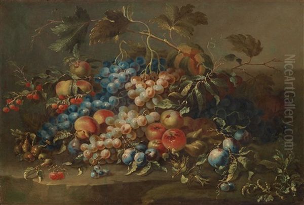 Still Life With Fruits Oil Painting by Jan van Kessel the Elder