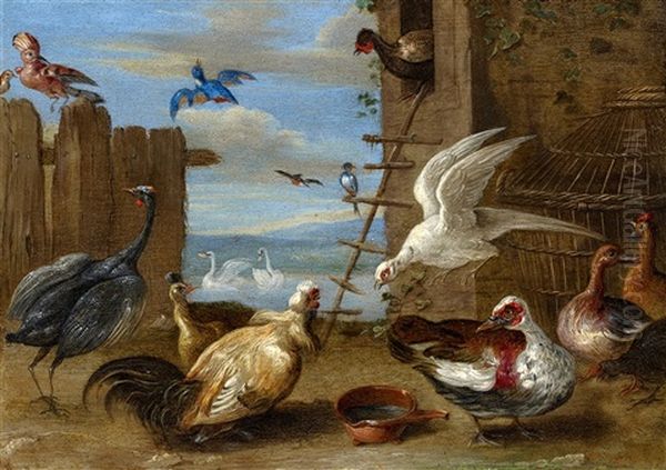 Caged Birds Oil Painting by Jan van Kessel the Elder