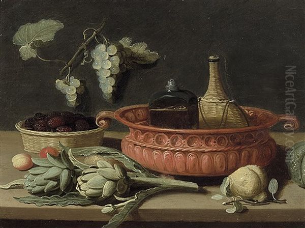 Nature Morte Aux Fruits Et Artichauts Oil Painting by Jan van Kessel the Elder