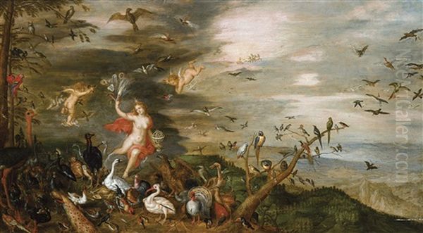 Allegorie De De L'element Air Oil Painting by Jan van Kessel the Elder