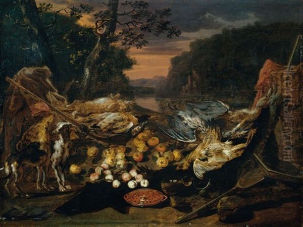 Trophee De Chasse Dans Un Paysage Oil Painting by Jan van Kessel the Elder