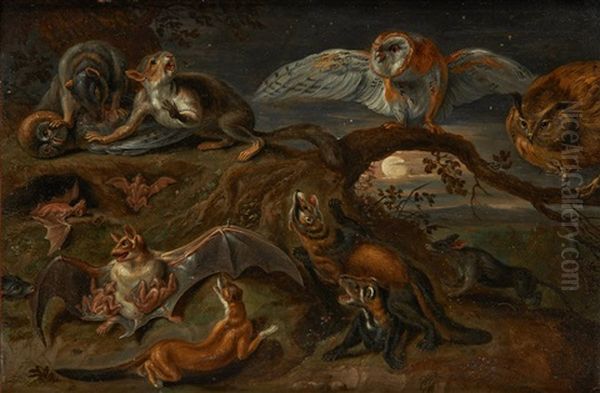 Les Animaux De Nuit Oil Painting by Jan van Kessel the Elder