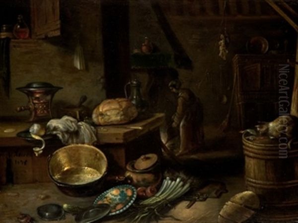 Interior De Cocina by Jan van Kessel the Elder