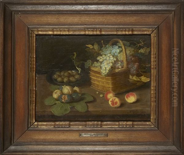 Stilleben Med Frukter Och Korg Oil Painting by Jan van Kessel the Elder