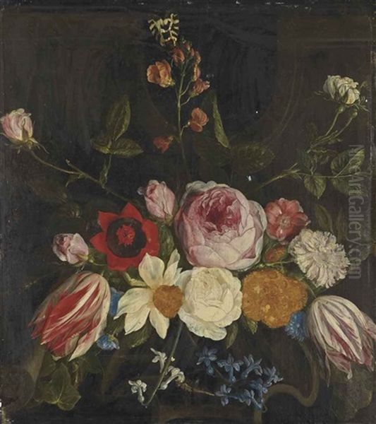 Jetee De Fleurs Et Papillons Oil Painting by Jan van Kessel the Elder