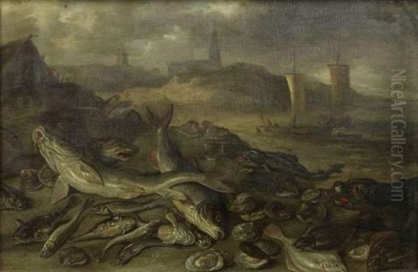 Animaux Marins, Poissons Et Coquillages Oil Painting by Jan van Kessel the Elder