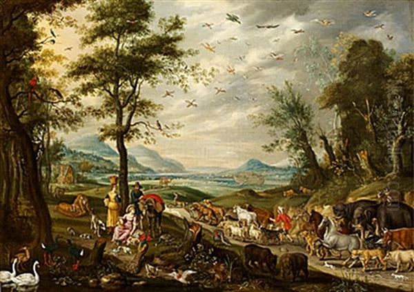 Noaks Ark Oil Painting by Jan van Kessel the Elder