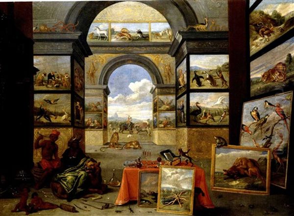 The Continent Of Africa Oil Painting by Jan van Kessel the Elder