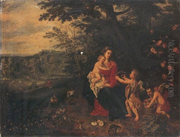 The Rest On The Flight Into Egypt Oil Painting by Jan van Kessel the Elder