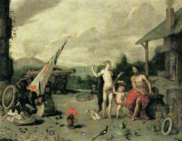 Eros Ubergibt Seiner Mutter Venus Das Schmiedefeuer Des Hephaistos Oil Painting by Jan van Kessel the Elder