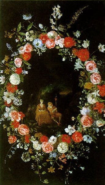 A Garland Of Flowers Oil Painting by Jan van Kessel the Elder