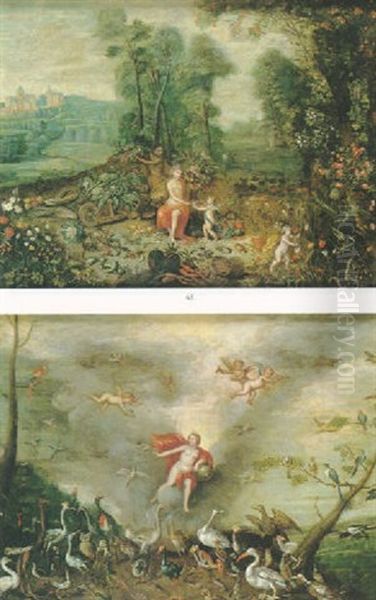 Allegorie Des Quatre Elements Oil Painting by Jan van Kessel the Elder