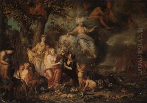 An Allegory Of The Four Elements Oil Painting by Jan van Kessel the Elder