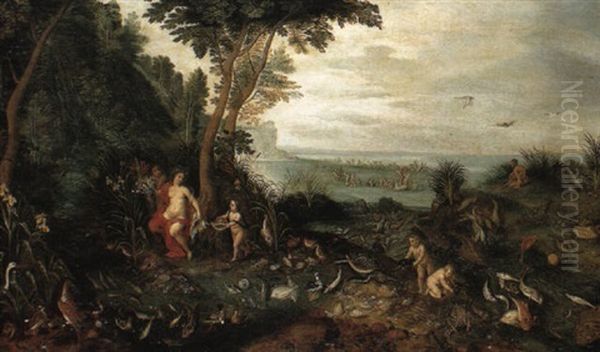 Allegory Of Water Oil Painting by Jan van Kessel the Elder