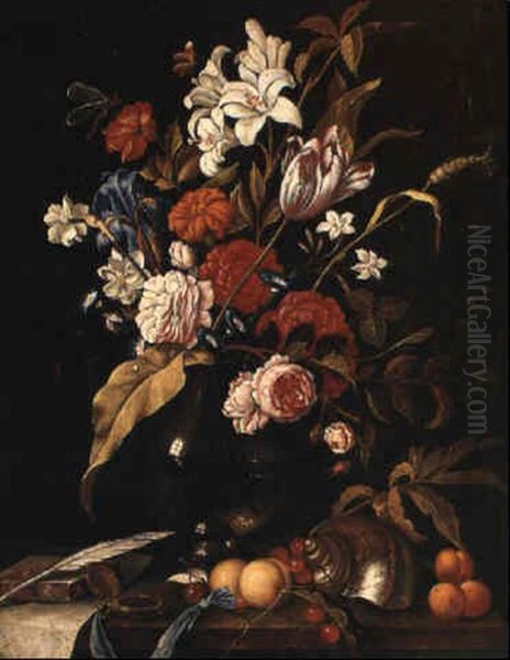 Nature Morte Au Coquillage Et A La Montre Oil Painting by Jan van Kessel the Elder