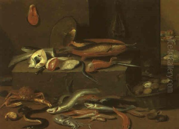 Nature Morte De Poissons Oil Painting by Jan van Kessel the Elder