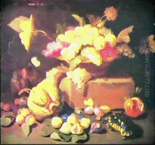 Nature Morte Aux Fruits Et Tortue Oil Painting by Jan van Kessel the Elder