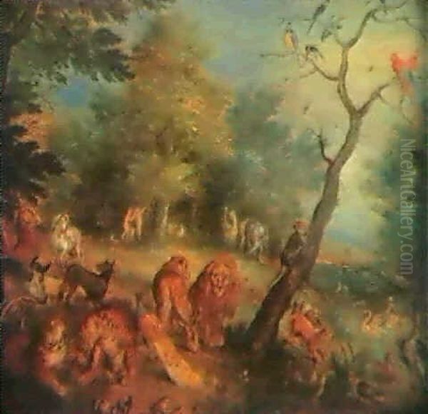 The Garden Of Eden Oil Painting by Jan van Kessel the Elder