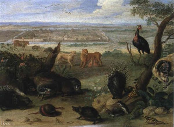 Europa & Africa, Im Hintergrund Brussel Bzw.     Moskau Oil Painting by Jan van Kessel the Elder